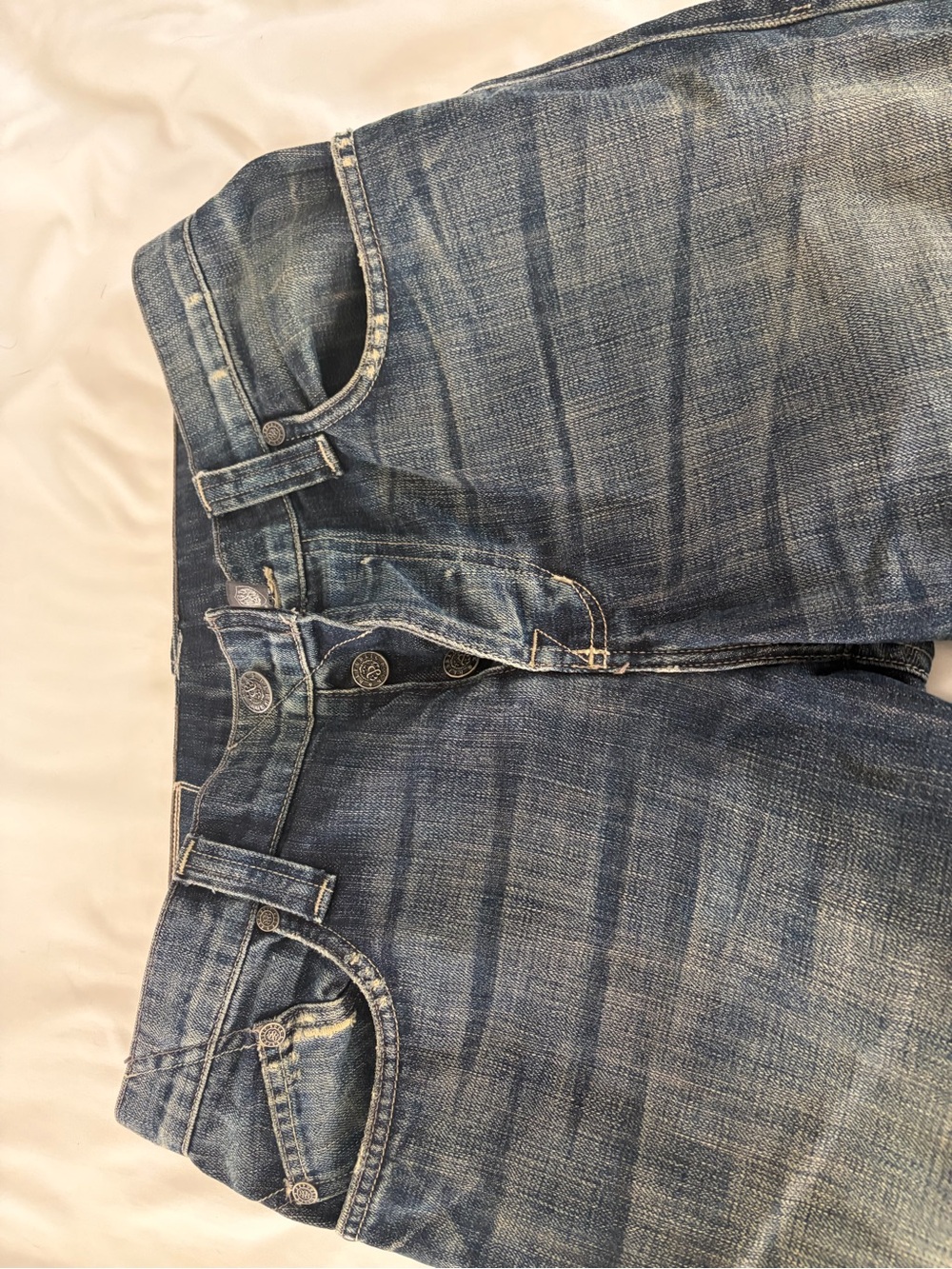 Rock & Republic Men's Faded Blue Denim Jeans - Button Fly